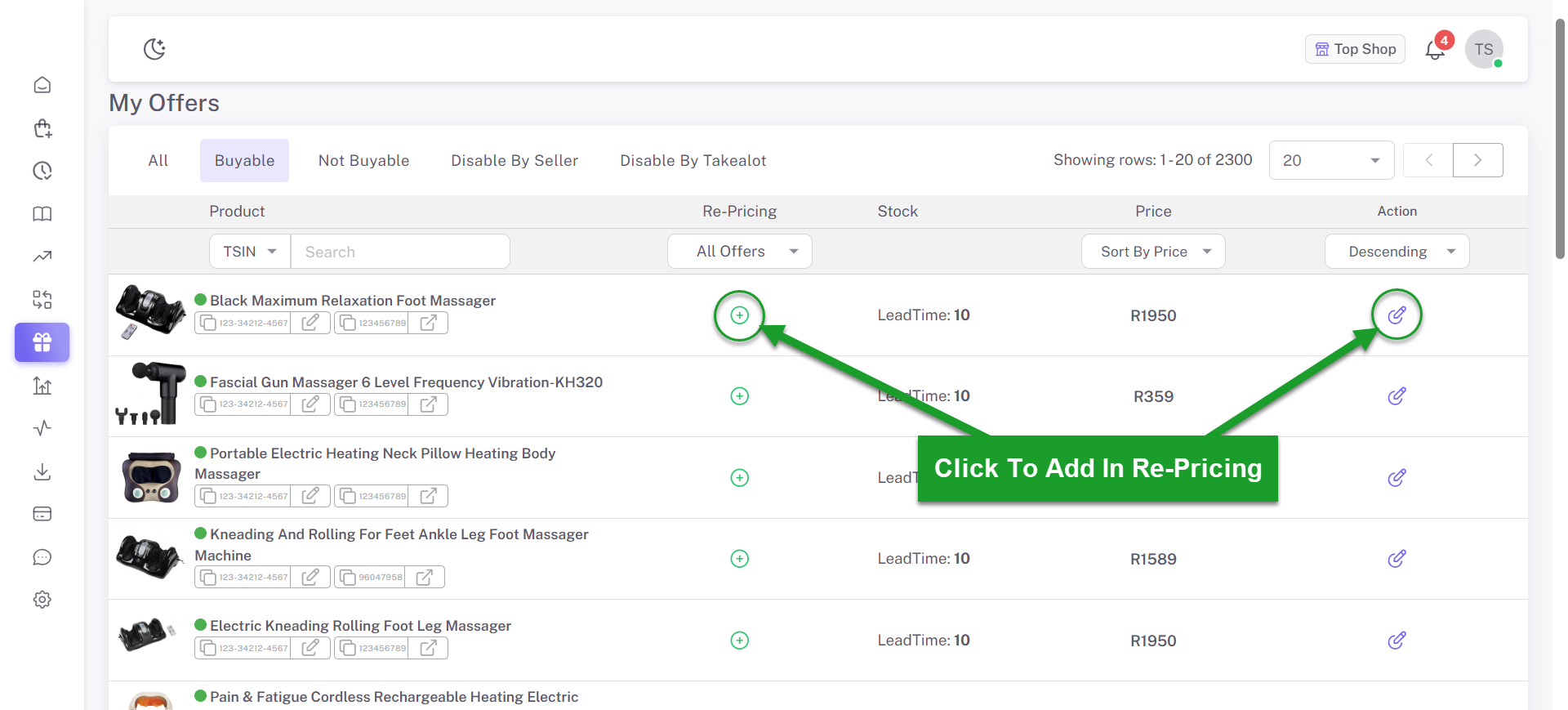 Adding multiple offers to the Repricer