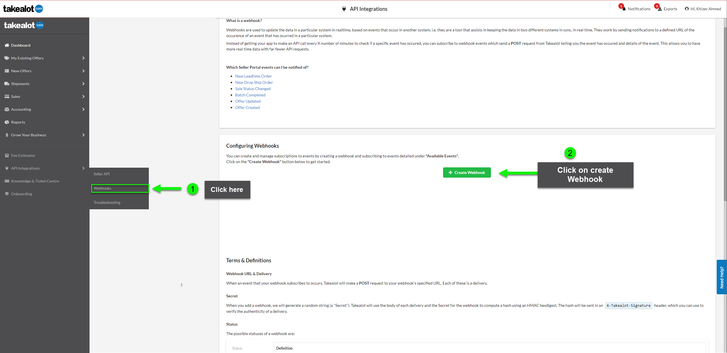 Takealot Webhooks Introduction